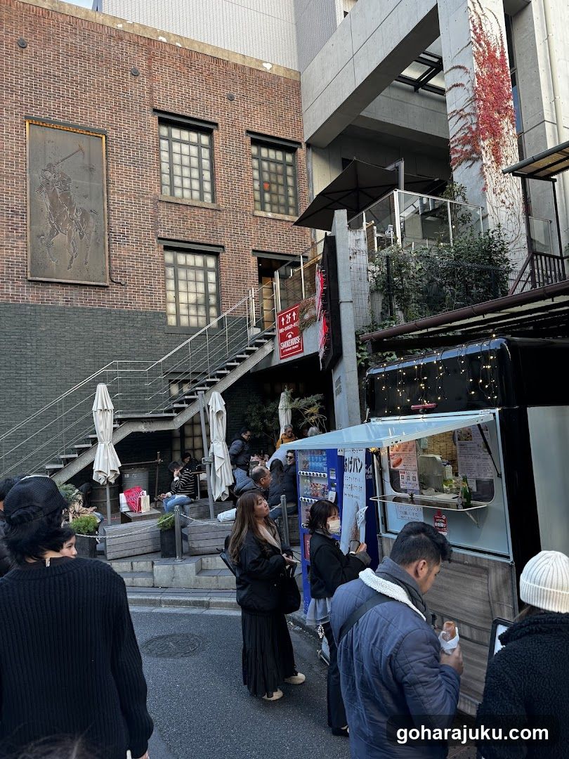 Street Scene with Food Stall and Brick Building