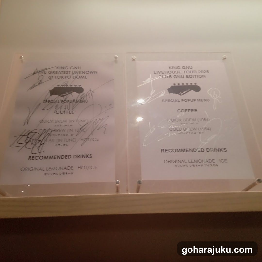 King Gnu Tour Menu Display