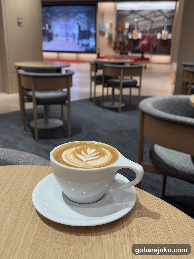 Latte Art in a Coffee Shop Interior