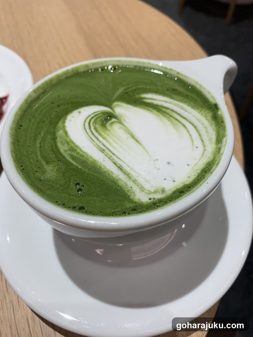 Matcha Latte with Heart Art