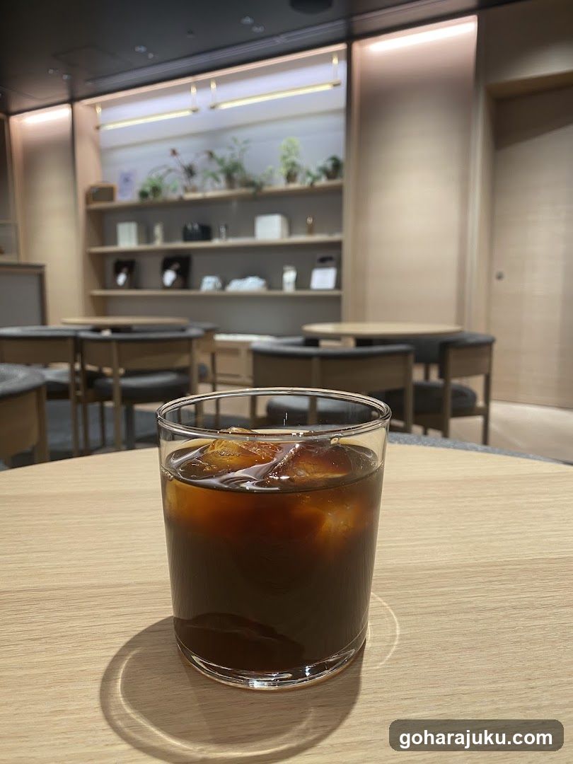 Iced Coffee in Modern Cafe Interior