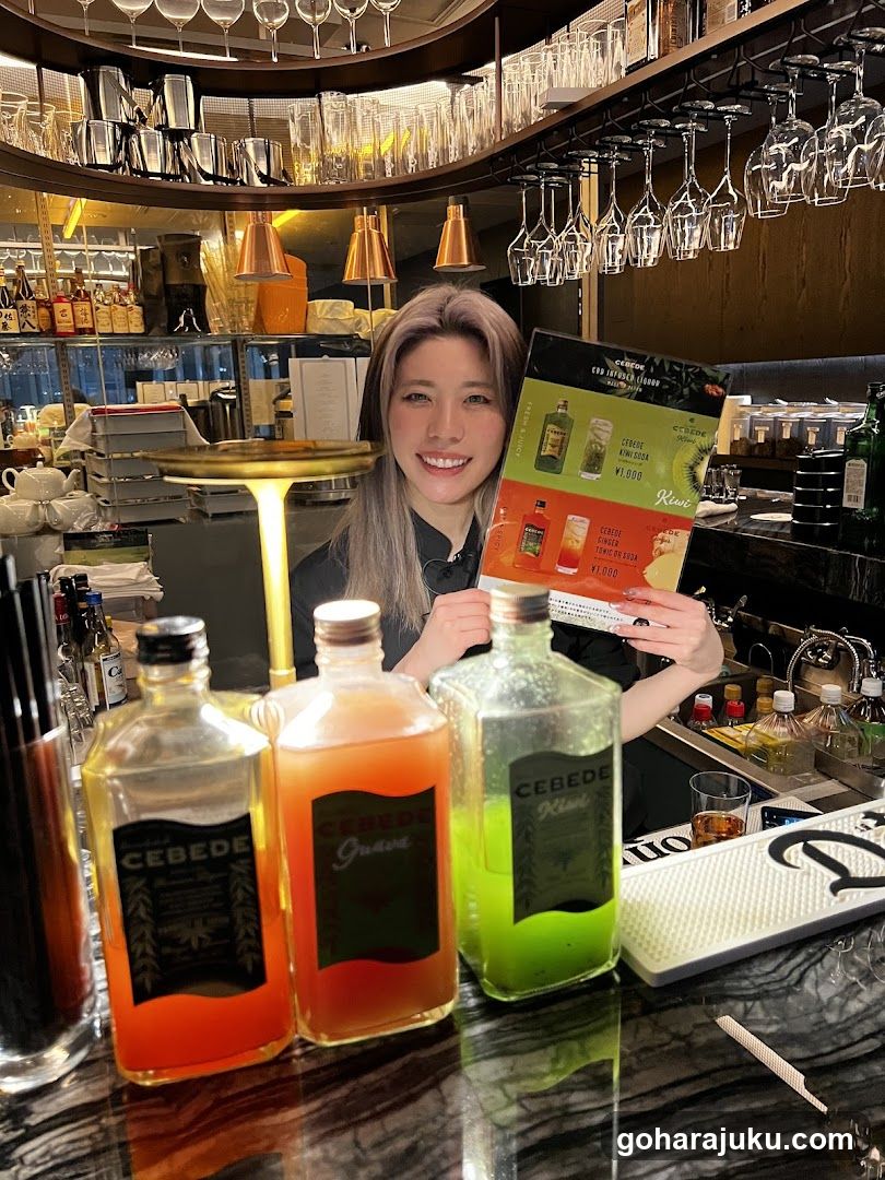 Bartender with Menu and Bottles