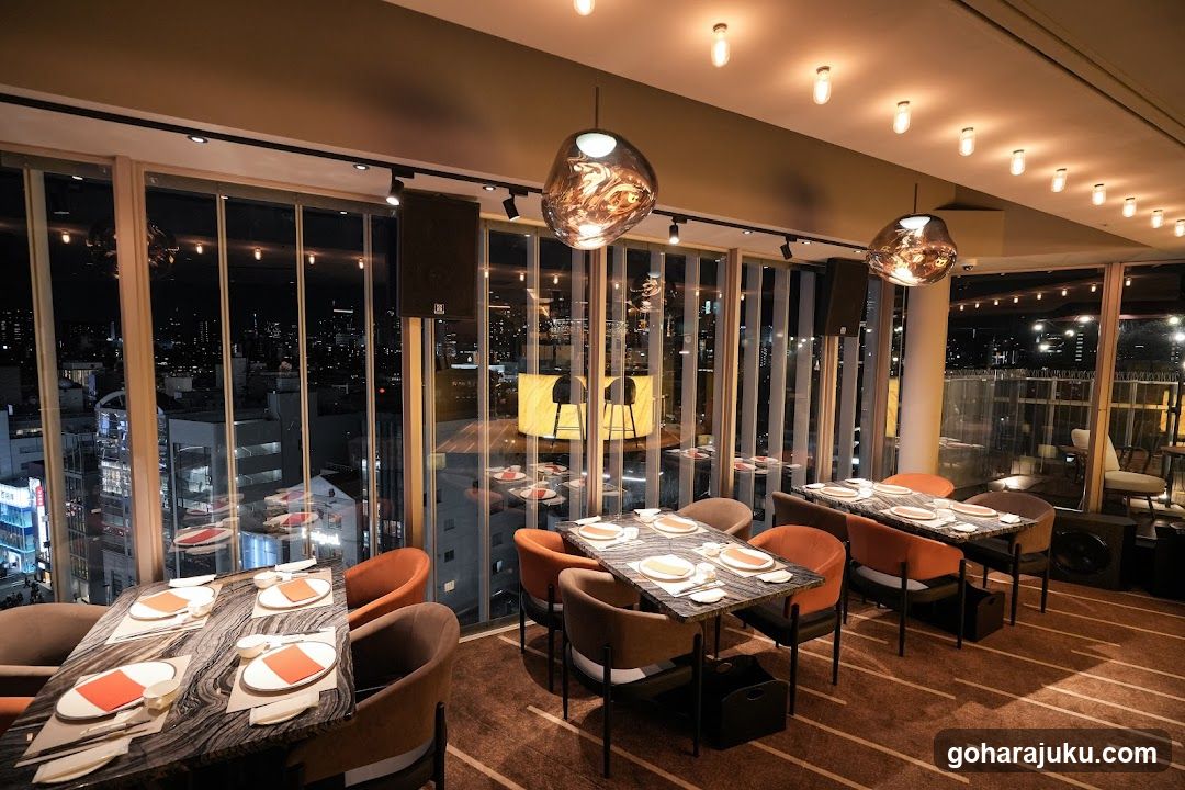 Dining Room Interior with City View