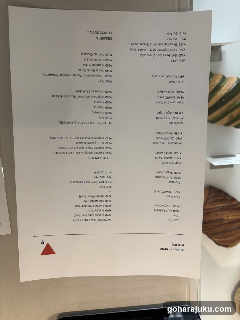 Coffee Shop Menu