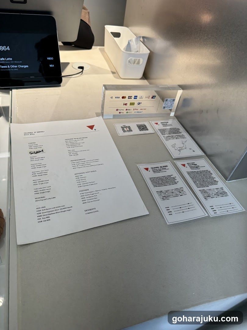 Counter Display with Menu and Payment Info