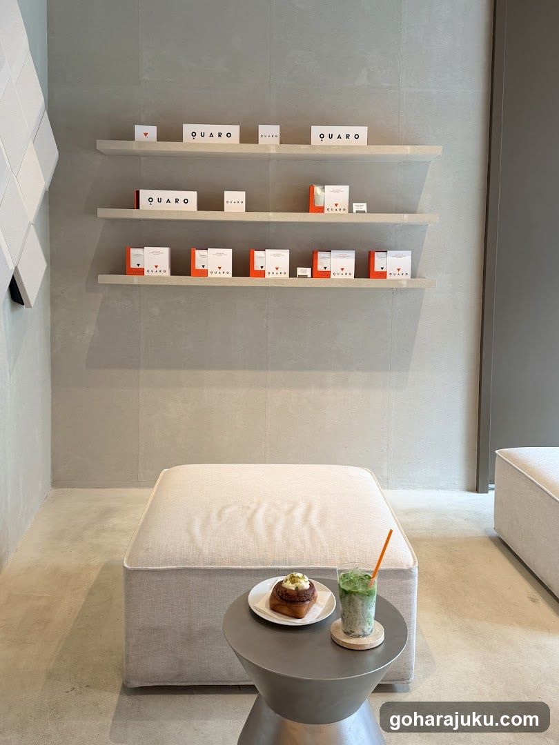 Interior Product Display with Dessert and Drink