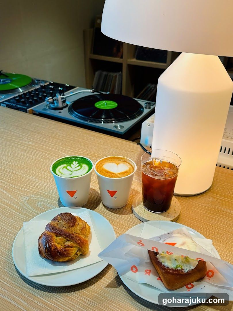 Coffee and Pastry Spread with DJ Equipment