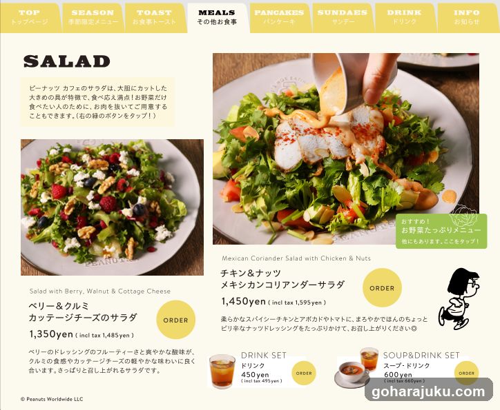 Salad Menu Page