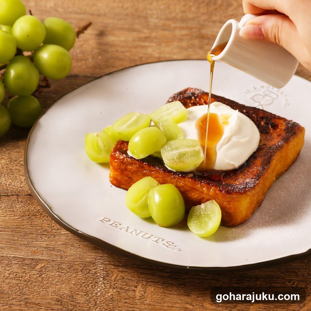 French Toast with Grapes and Syrup