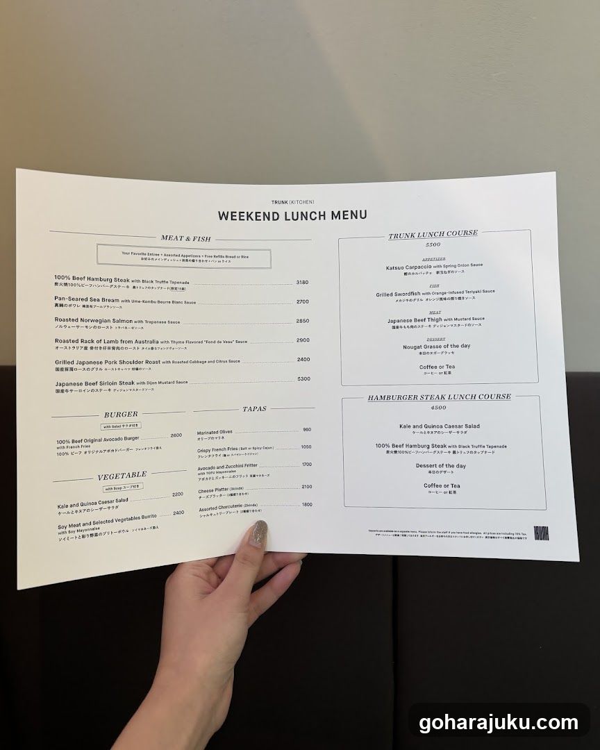 Trunk Kitchen Menu