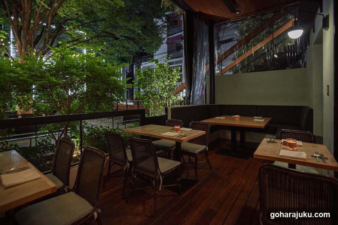 Outdoor Dining Area at Night