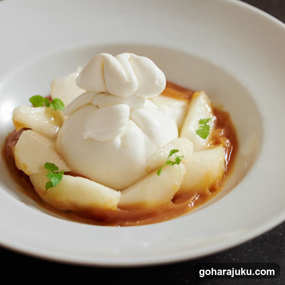 Dessert with Caramel Sauce and Cream