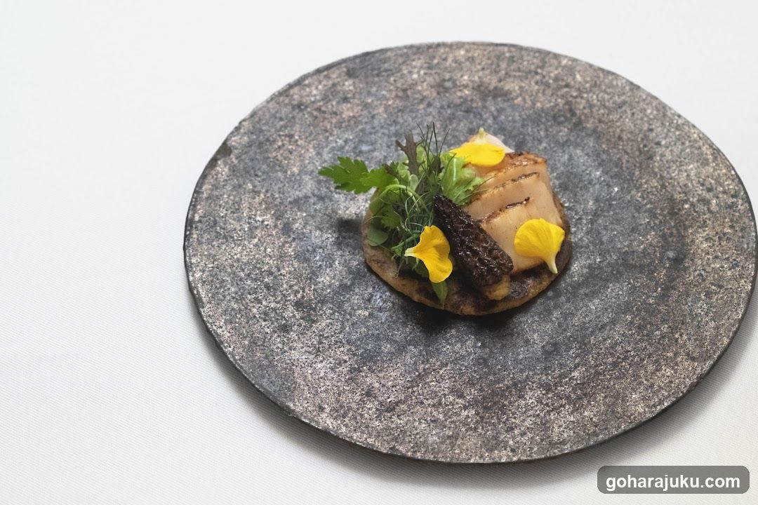 Elegant Plated Dish with Yellow Flowers