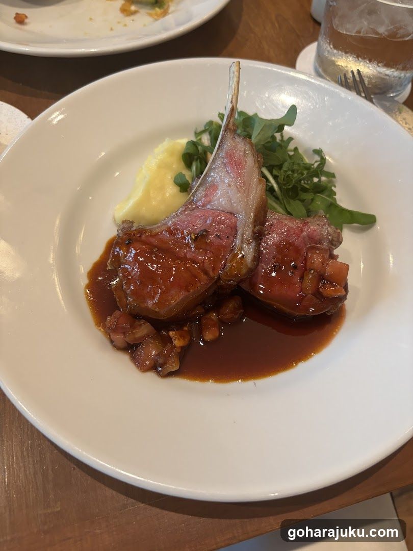 Rack of Lamb with Sauce and Greens
