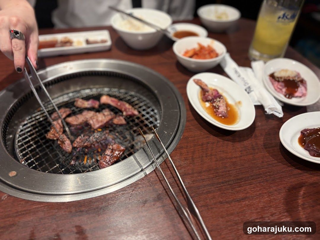 Grilled Meat at Korean BBQ Restaurant