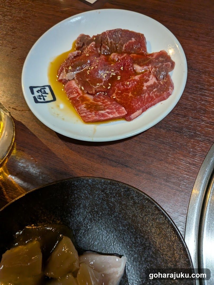 Raw Beef Slices on a Plate
