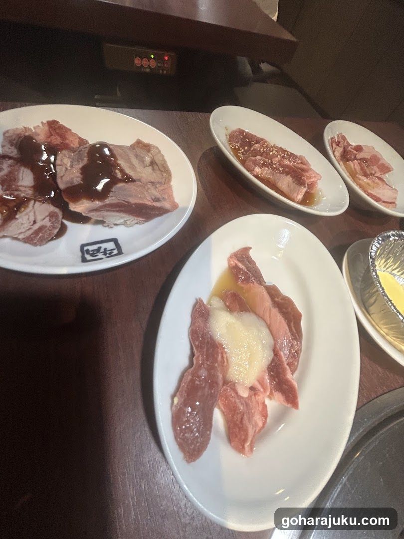 Raw Meat Platter at Korean BBQ Restaurant