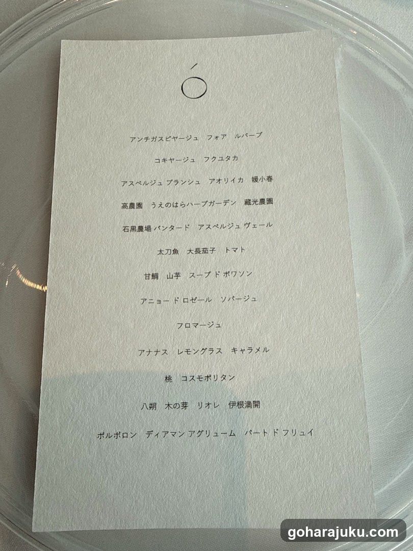 Japanese Menu Card