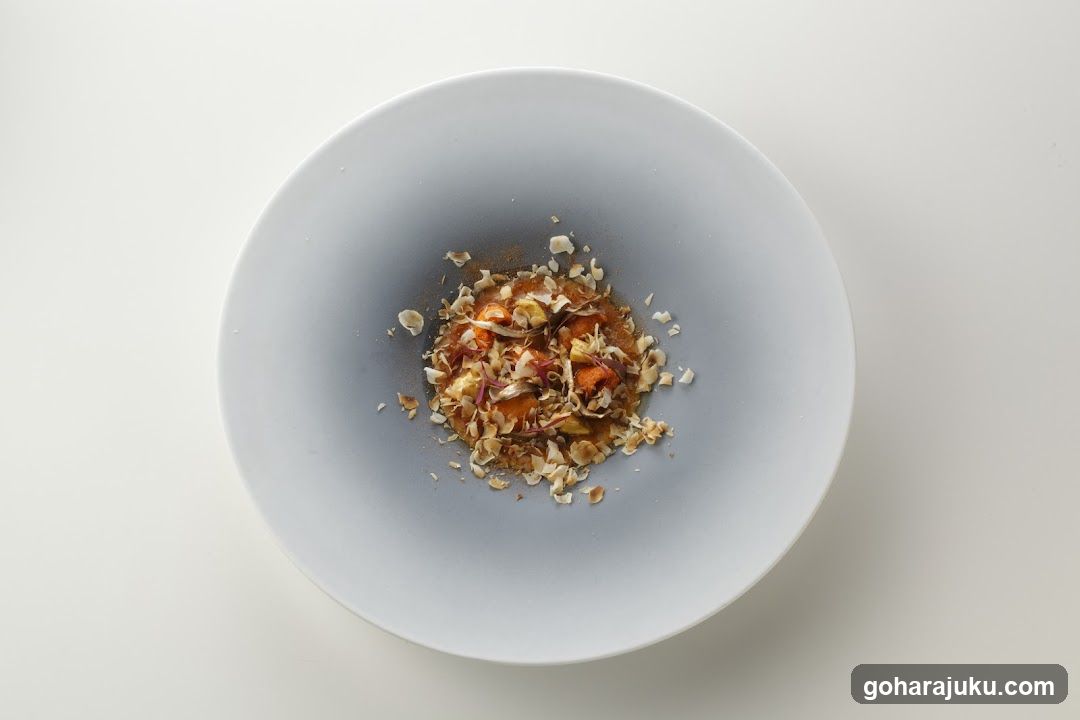 Bowl of food with garnish