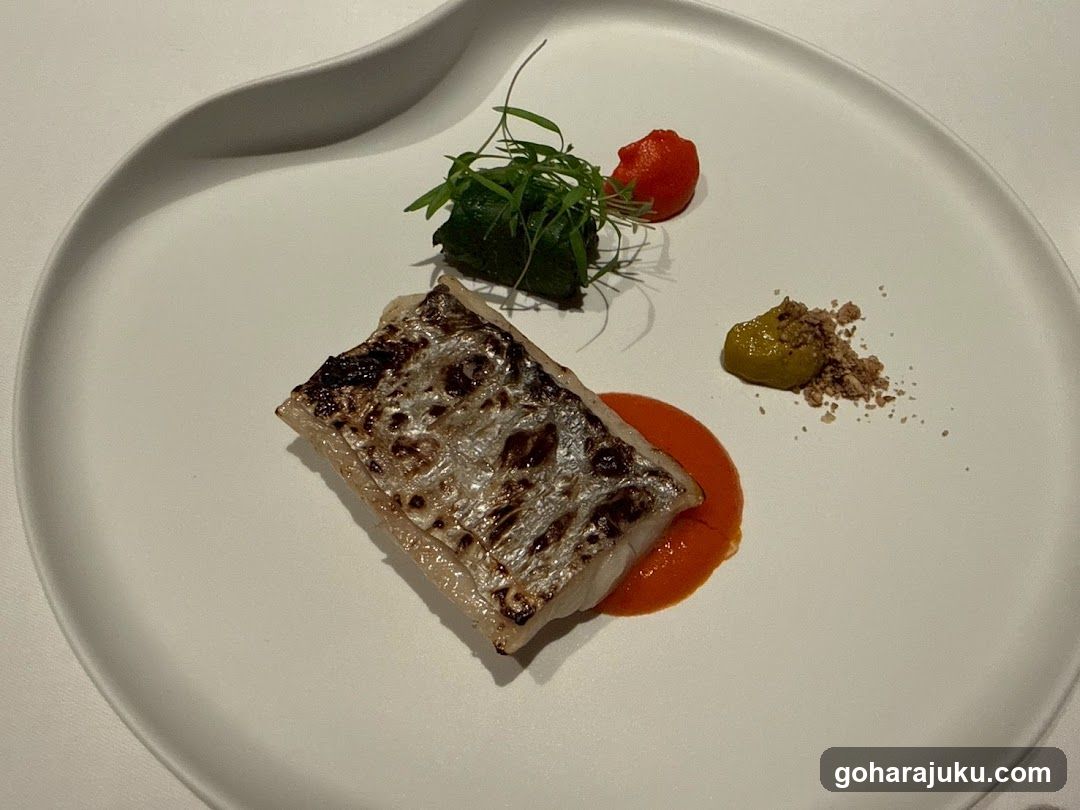 Grilled Fish with Sauce and Garnish