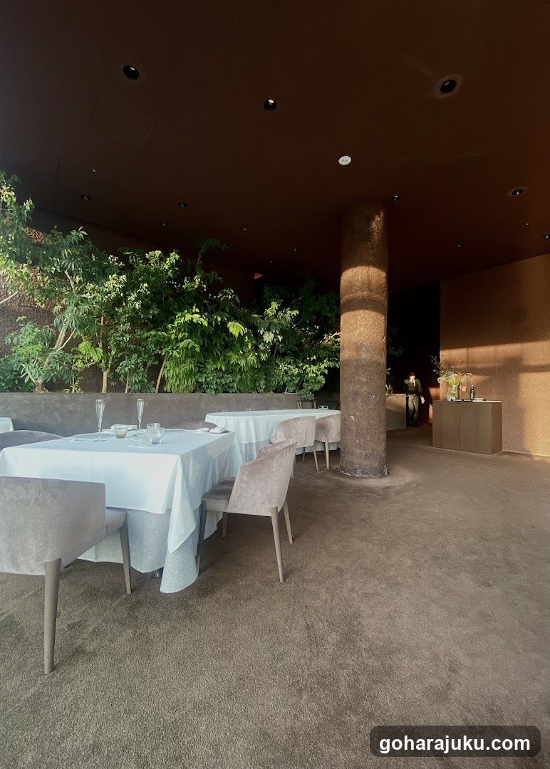 Elegant Dining Area with Greenery