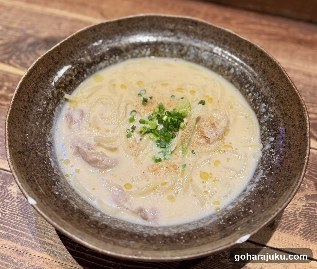 Creamy Noodle Soup with Green Onions