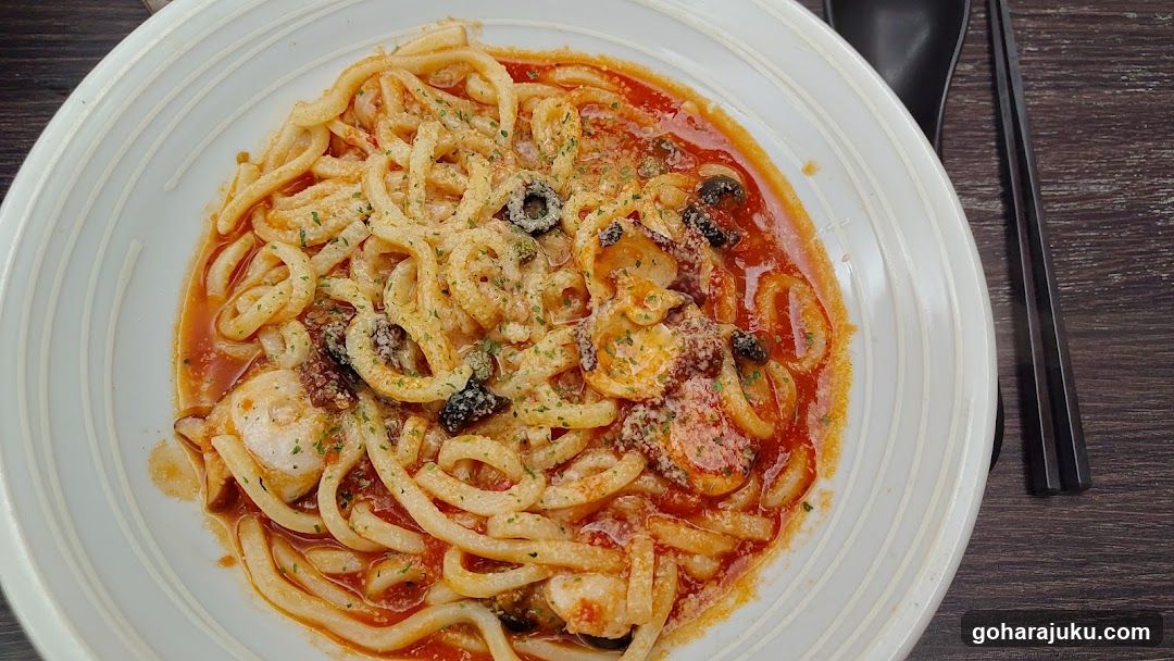 Spicy Pasta with Seafood and Olives