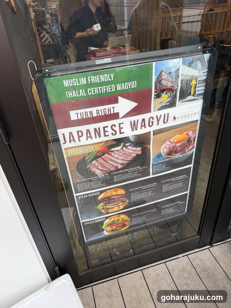 Wagyu (Halal) Steak HamBurger & Ramen (Japanese food) Harajuku Shibuya Restaurant 5W Tokyo 1962