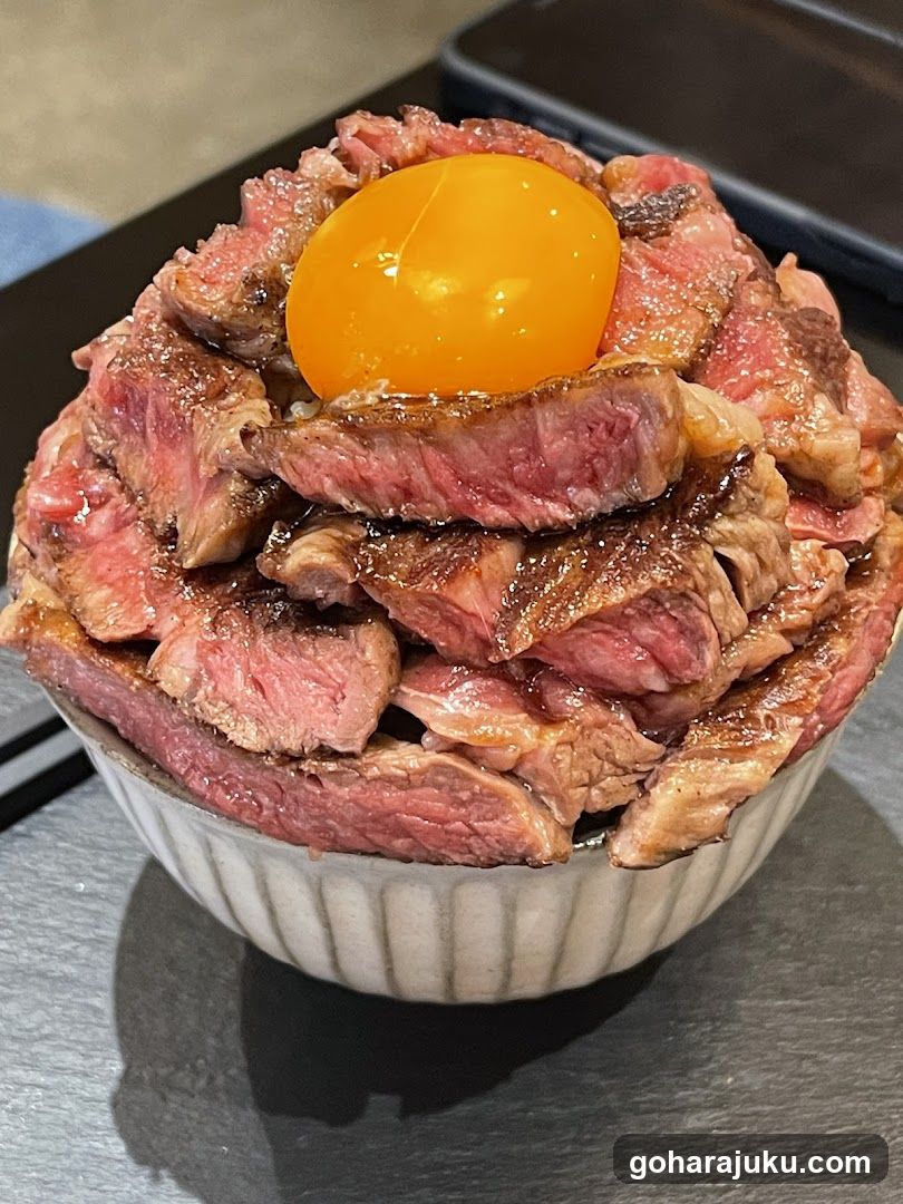 Steak Bowl with Raw Egg Yolk