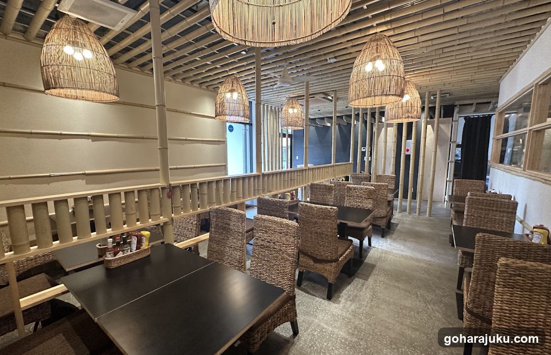 Bamboo-Themed Restaurant Interior