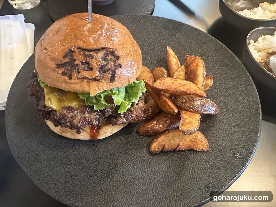 Burger with Potato Wedges