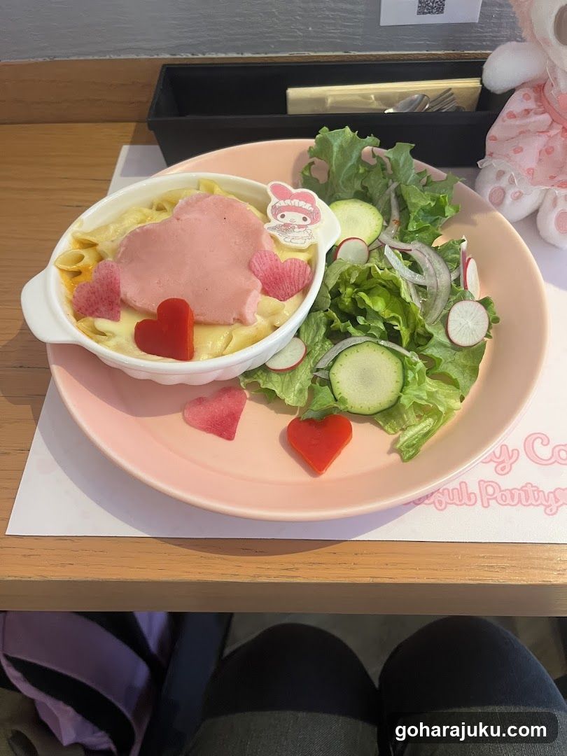 Cute Meal with Pasta and Salad