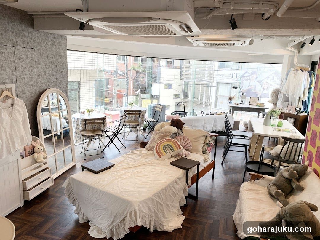 Interior of a cozy boutique or cafe space