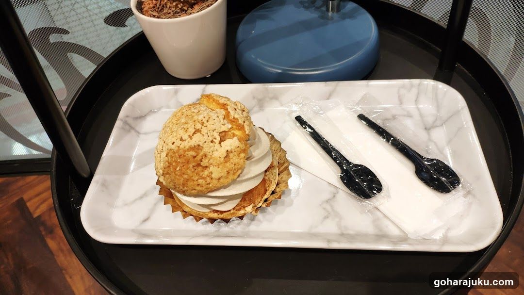 Dessert and Utensils on Tray