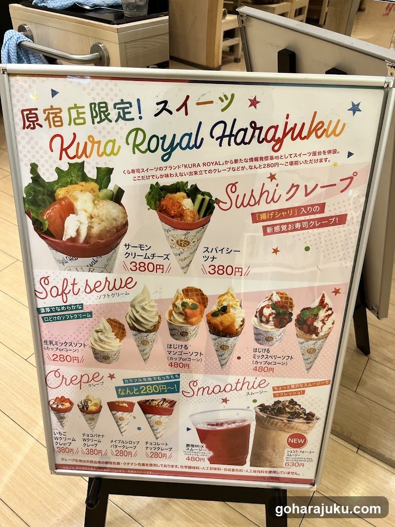 Kura Royal Harajuleu Menu Board