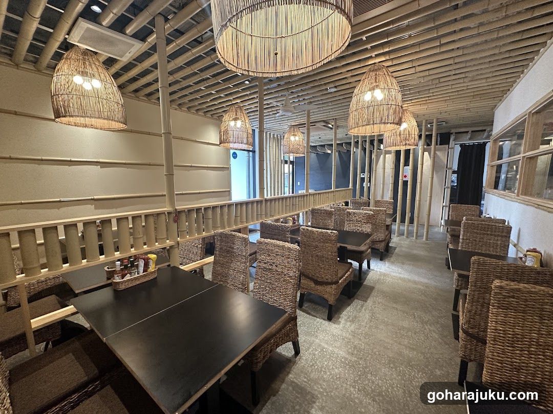 Restaurant Interior with Bamboo Decor