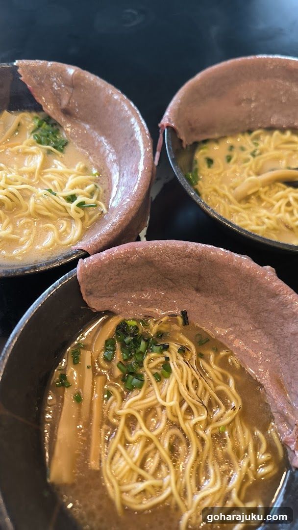 Ramen Bowls with Beef and Green Onions