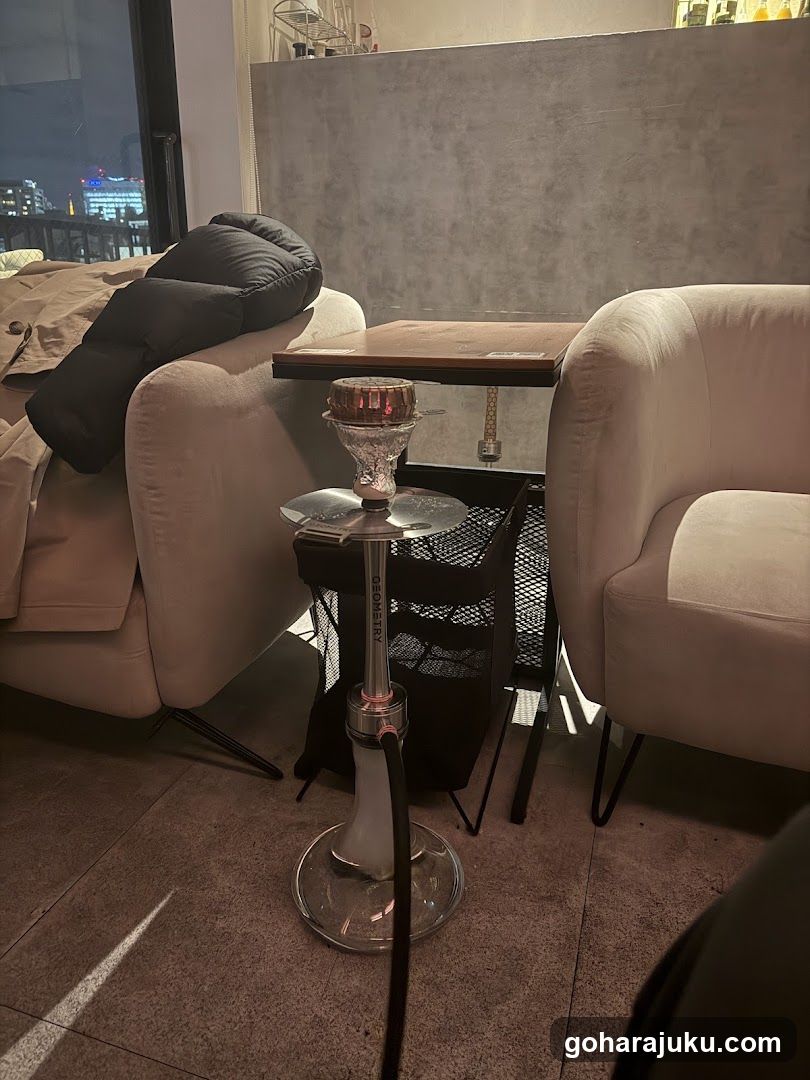 Hookah in a lounge setting