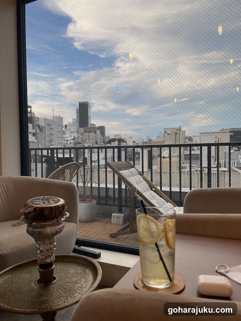 Balcony View with Hookah and Drink
