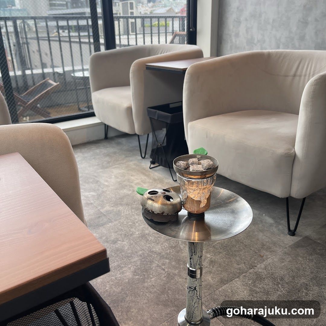 Cozy Lounge Interior with Hookah Setup