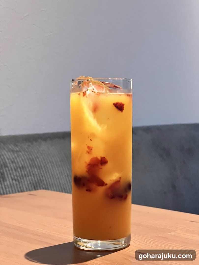 Iced Drink with Fruit Garnish