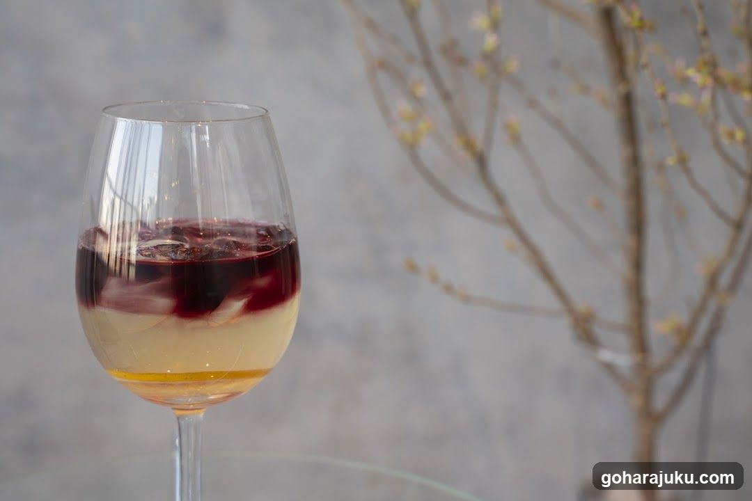 Wine Glass with Layered Drink