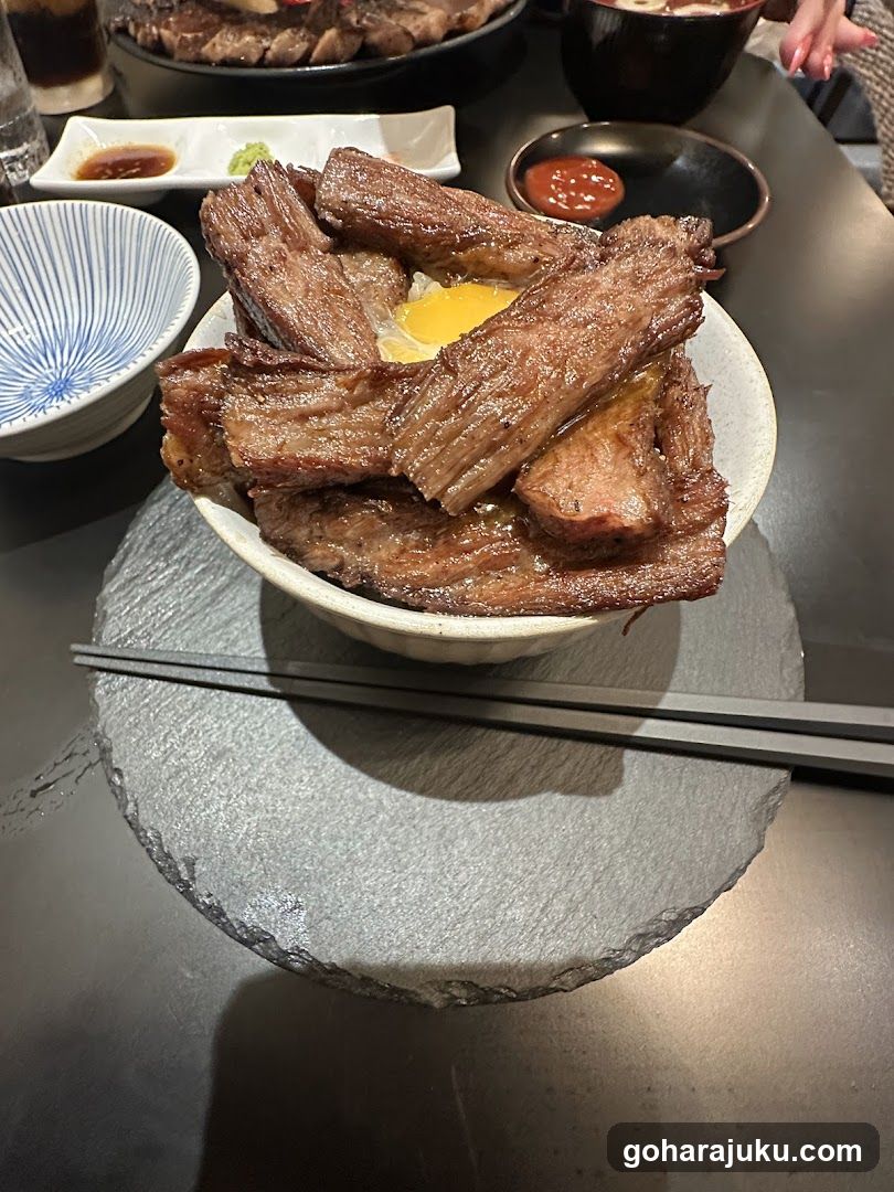 Grilled Beef Bowl with Egg Yolk