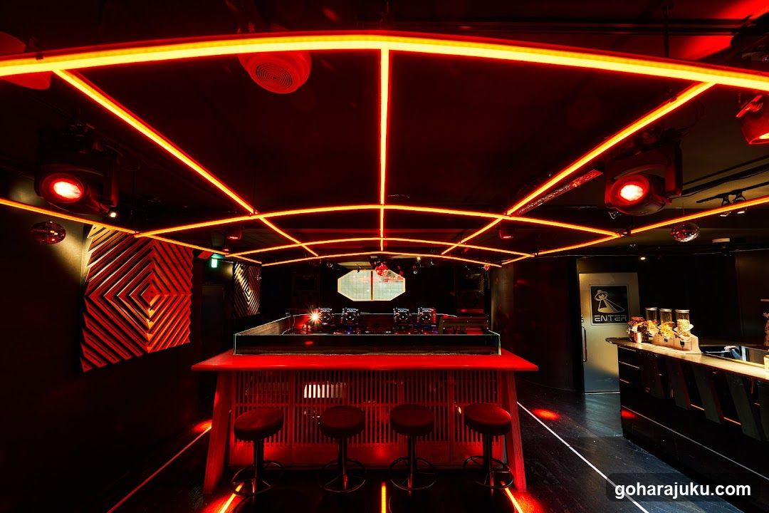 Neon-Lit Bar Interior
