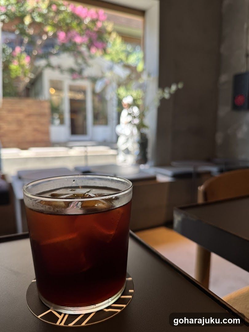Iced Coffee in a Modern Cafe Interior