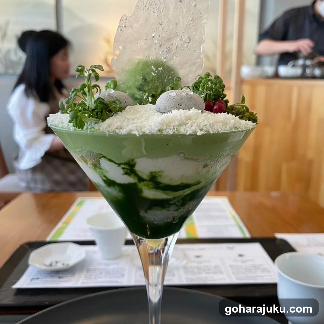 Matcha Dessert in Martini Glass