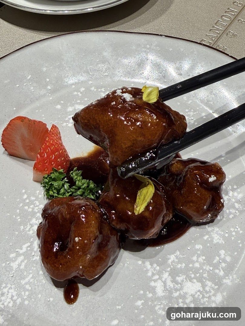 Glazed Chicken with Strawberry Garnish