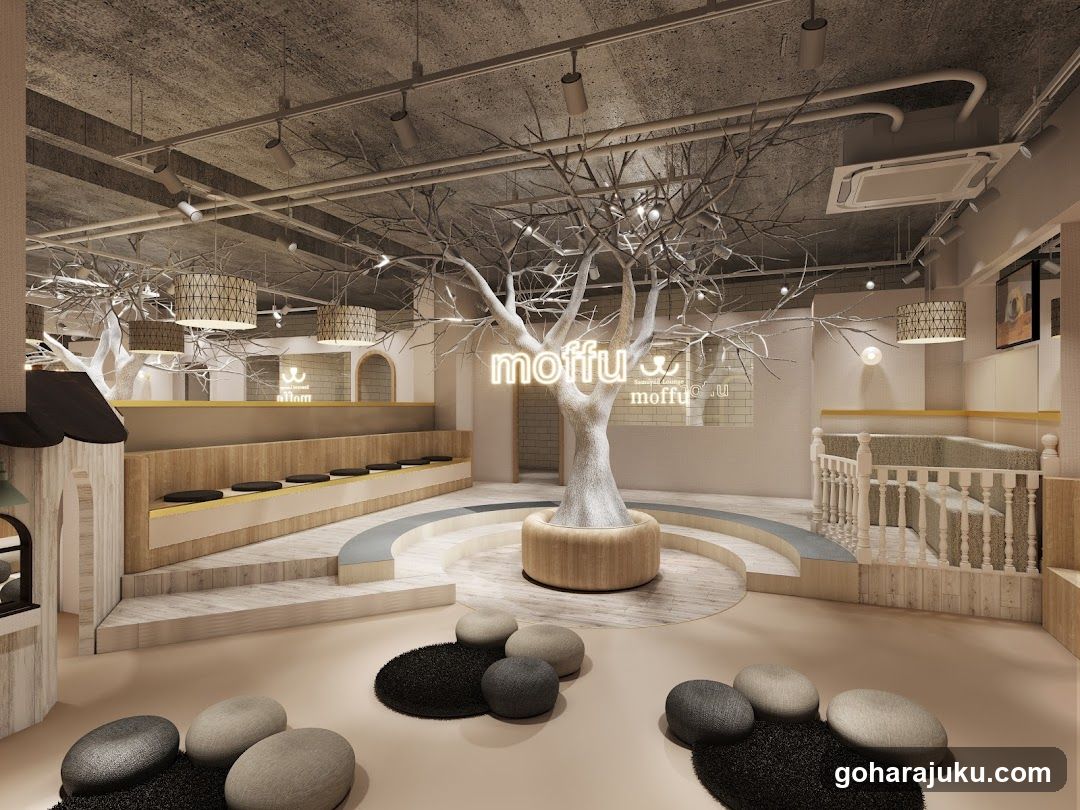 Interior of a modern cafe or lounge space