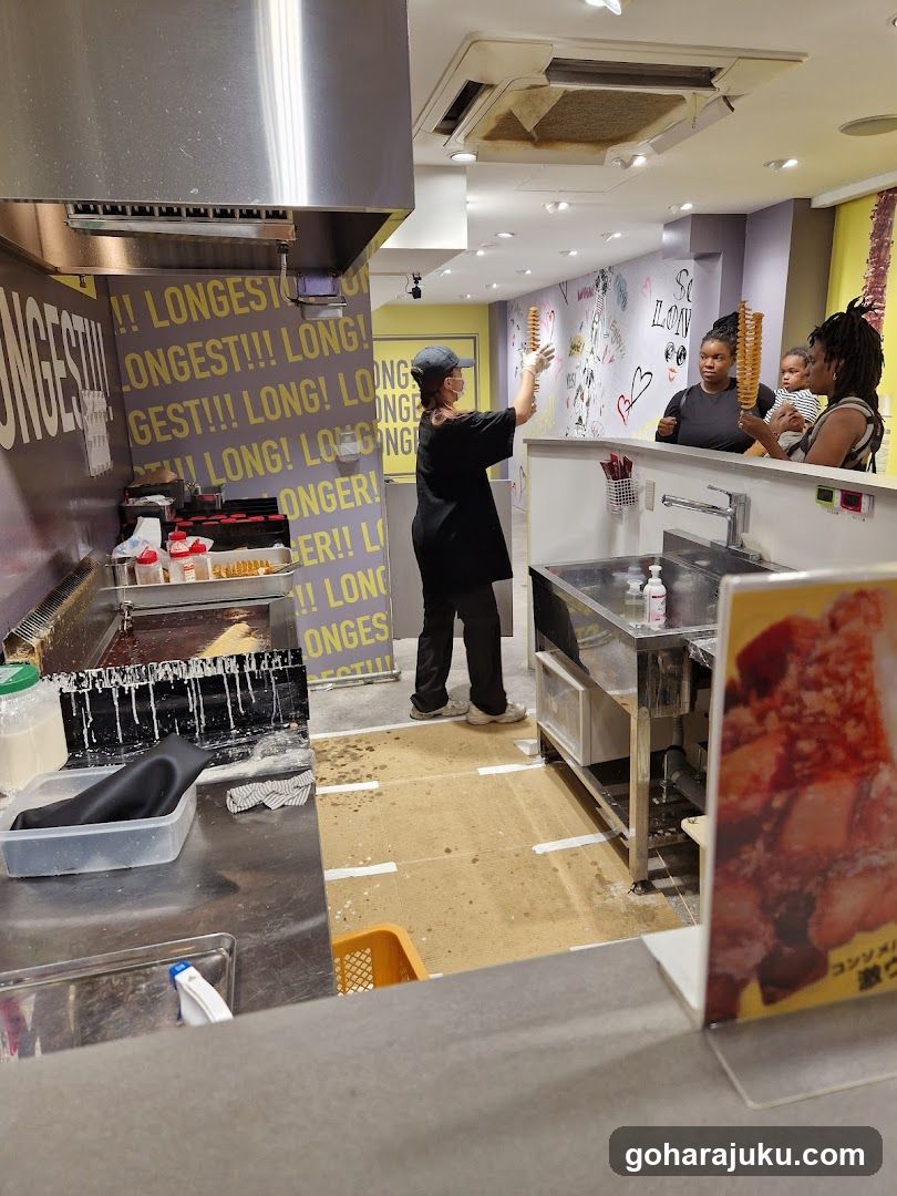 Food Shop Interior with Staff and Customers