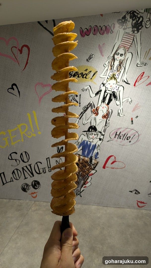 Spiral Potato Stick with Graffiti Background